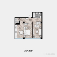 ЖК Auezov Apartaments — 2-ком 66.5 м² (от 40,897,500 тг)