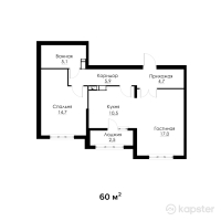 ЖК Inju Ishim — 1-ком 60 м² (null)