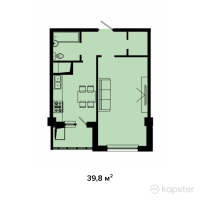 ЖК Інжу — 1-ком 39,8 м² (null)