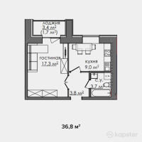 ЖК Senim — 1-ком 36,8 м² (null)