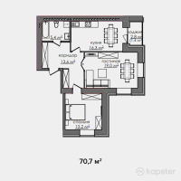 ЖК Senim — 2-ком 70,7 м² (null)