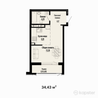 ЖК The House — 1-ком 34,4 м² (null)