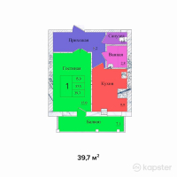 ЖК Шанырак — 1-ком 39,7 м² (null)
