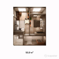 ЖК Rose — 1-ком 50,9 м² (null)