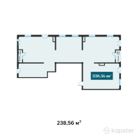 ЖК Центральный на Тулебаева — 4-ком 238.6 м² (от 411,516,000 тг)