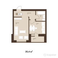 ЖК S Club — 1-ком 35,4 м² (null)