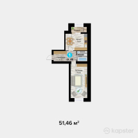 ЖК Aru Ana — 1-ком 51,5 м² (null)