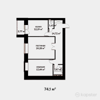 ЖК Manhattan — 2-ком 74.1 м² (от 20,007,000 тг)