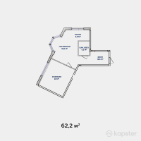 КД Park House — 2-ком 62.2 м² (от 22,392,000 тг)