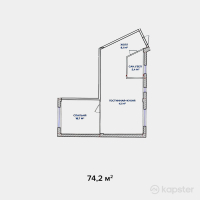 КД Park House — 2-ком 74.2 м² (от 26,712,000 тг)