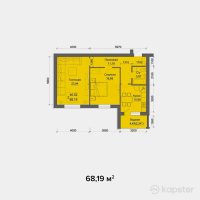 ЖК Третий Оптимальный — 2-ком 68.2 м² (от 19,093,400 тг)