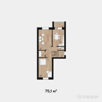 ЖК Millenium — 1-ком 75,1 м² (null)