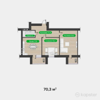 ЖК Aktobe Towers-2 — 2-ком 70.3 м² (от 17,575,000 тг)