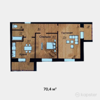 ЖК Grand Aktobe — 2-ком 70.4 м² (от 19,008,000 тг)