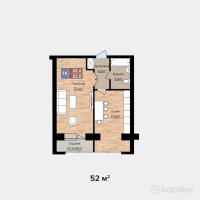 ЖК Яссауи — 1-ком 52 м² (от 12,480,000 тг)