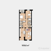 ЖК Яссауи — 3-ком 109.6 м² (от 26,304,000 тг)