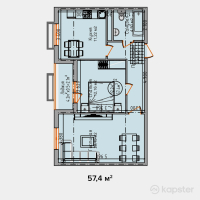 ЖК Aruzhana — 2-ком 57,4 м² (null)