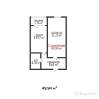 ЖК Васильевский — 1-ком 49.9 м² (от 25,719,200 тг)