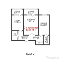 ЖК Васильевский — 2-ком 81 м² (от 40,480,000 тг)