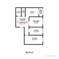 ЖК Васильевский — 3-ком 76.7 м² (от 38,355,000 тг)