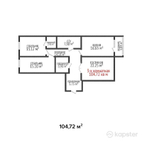 ЖК Васильевский — 3-ком 104.7 м² (от 52,360,000 тг)