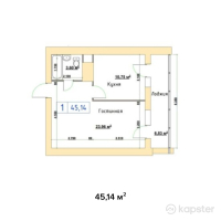 ЖК Альфа Бета — 1-ком 45,1 м² (null)