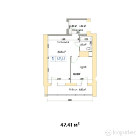 ЖК Альфа Бета — 1-ком 47,4 м² (null)