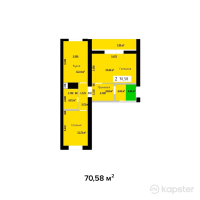 ЖК Альфа Бета — 2-ком 70,6 м² (null)