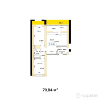 ЖК Альфа Бета — 2-ком 70,8 м² (null)