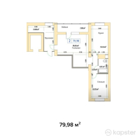 ЖК Альфа Бета — 2-ком 80 м² (null)