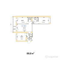 ЖК Альфа Бета — 3-ком 88,8 м² (null)
