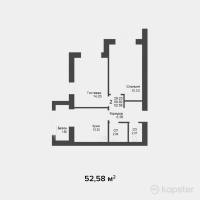 ЖК Шанырак — 2-ком 52,6 м² (null)