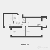 ЖК Шанырак — 3-ком 80,7 м² (null)