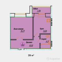 ЖК на ул. Мурата Монкеулы — 1-ком 39 м² (от 8,970,000 тг)