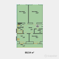 ЖК на ул. Мурата Монкеулы — 3-ком 88.5 м² (от 20,364,400 тг)