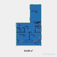 ЖК Северо-Восток 2, 19/2 — 1-ком 64,9 м² (null)