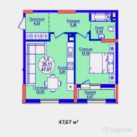 ЖК AQ ORDA — 1-ком 47.7 м² (от 18,352,950 тг)