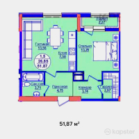 ЖК AQ ORDA — 1-ком 51.9 м² (от 19,969,950 тг)