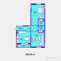 ЖК AQ ORDA — 2-ком 89.5 м² (от 34,438,250 тг)