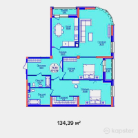 ЖК AQ ORDA — 3-ком 134.4 м² (от 51,740,150 тг)