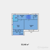 ЖК TOMIRIS — 1-ком 53.5 м² (от 12,830,400 тг)