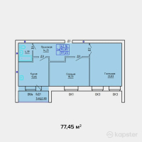 ЖК TOMIRIS — 2-ком 77.5 м² (от 18,588,000 тг)