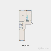 ЖК Ozhet Plus — 2-ком 55.1 м² (от 26,452,800 тг)