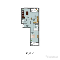 ЖК MIAMI — 2-ком 72.2 м² (от 37,518,000 тг)