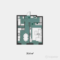 ЖК Tulip Residence — 1-ком 41.6 м² (от 16,204,500 тг)