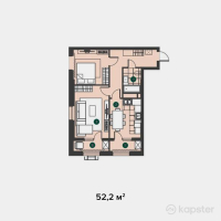 ЖК Tulip Residence — 2-ком 59.4 м² (от 19,001,700 тг)