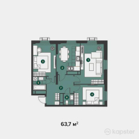 ЖК Tulip Residence — 3-ком 76.7 м² (от 24,547,500 тг)