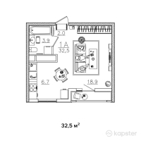 КД Bolashaq Premium — 1-ком 32,5 м² (null)