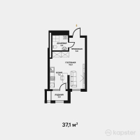 ЖК Табысты — 1-ком 37.1 м² (от 14,469,000 тг)