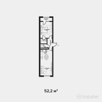 ЖК Табысты — 2-ком 52.2 м² (от 18,270,000 тг)